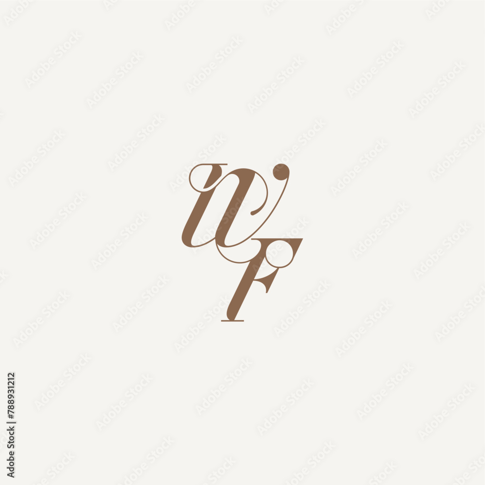 wedding concept design ideas WF initial monogram logo letter Luxury and ...