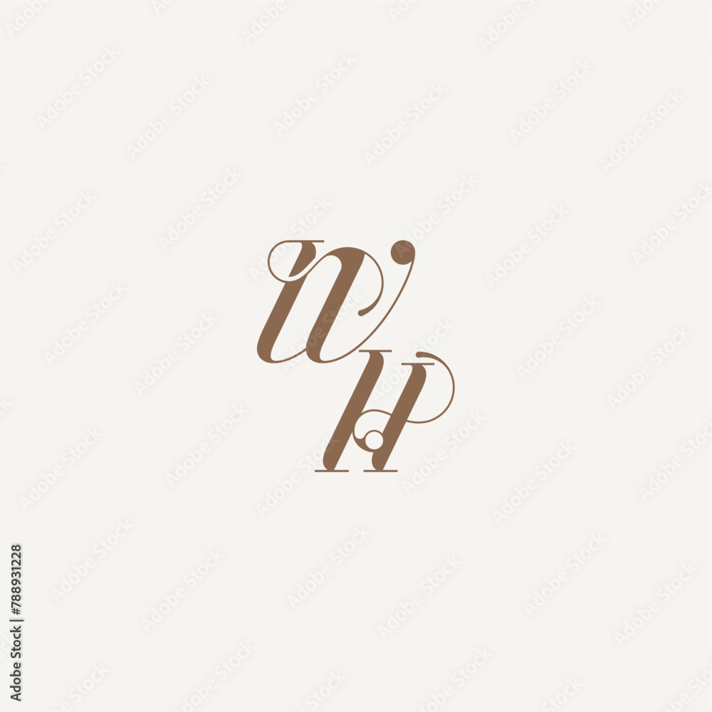 wedding concept design ideas WH initial monogram logo letter Luxury and Elegant wedding concept design ideas WH initial monogram logo letter Luxury and Elegant