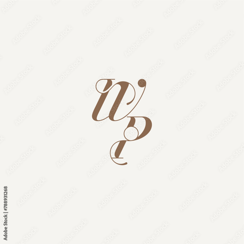 wedding concept design ideas WP initial monogram logo letter Luxury and Elegant wedding concept design ideas WP initial monogram logo letter Luxury and Elegant