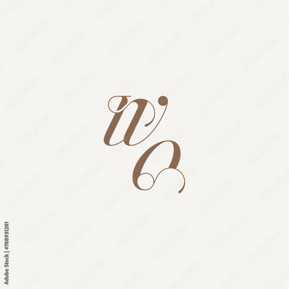 wedding concept design ideas WO initial monogram logo letter Luxury and Elegant wedding concept design ideas WO initial monogram logo letter Luxury and Elegant
