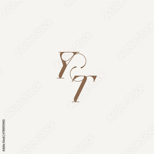 YT letter wedding concept design ideas Luxury and Elegant initial monogram logo