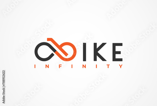 Bike logo design. letter B with infinity combination forming  bike icon, usable for brand and company logos, vector illustration
