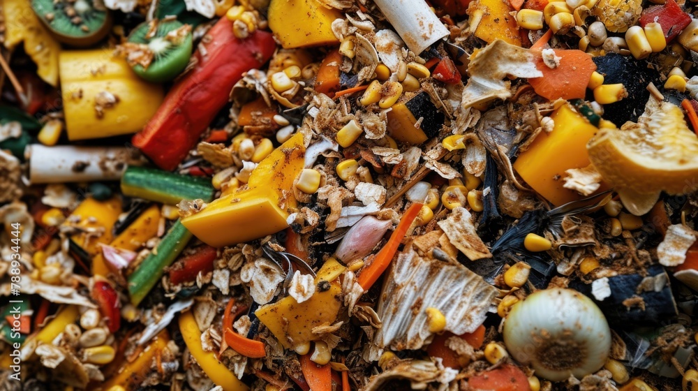 Pile of food with variety of vegetables and grains