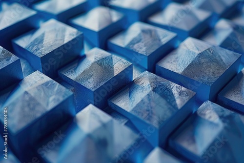 Blue image of squares with blue background