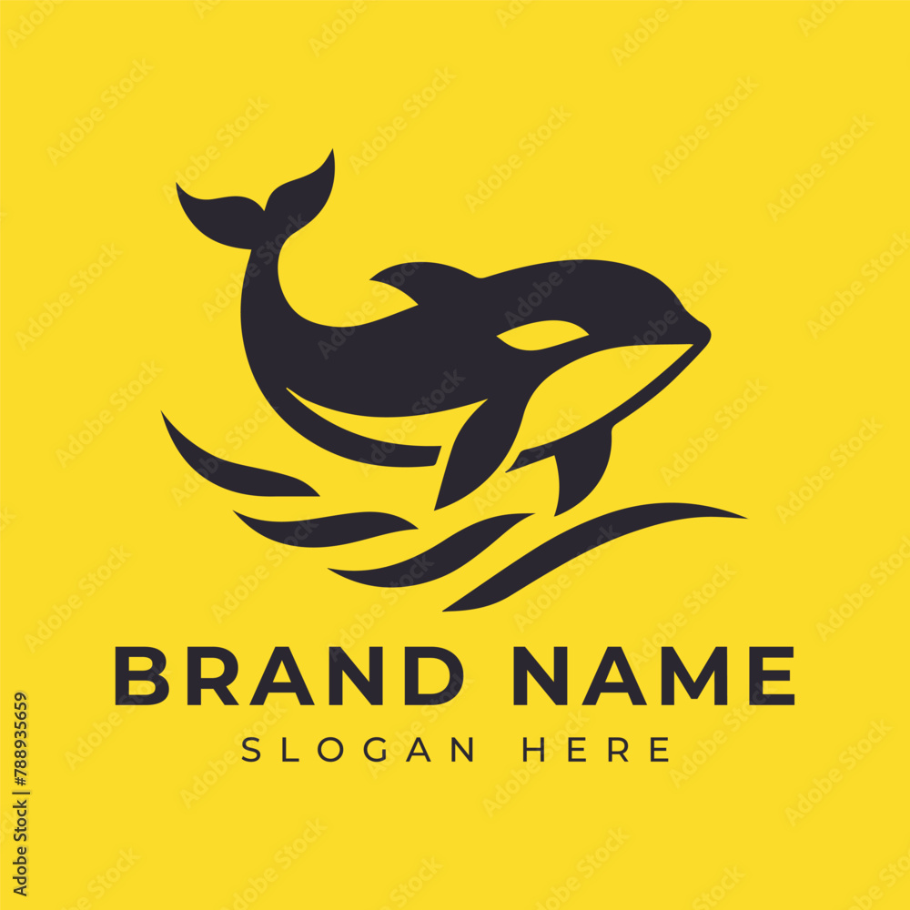 Fototapeta premium Whale orca logo vector illustration