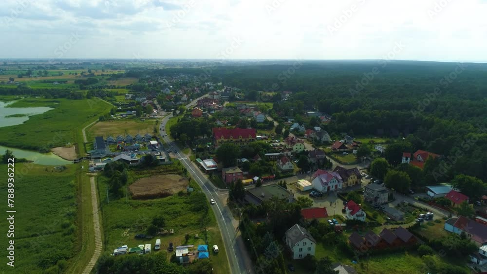 Beautiful Landscape Main Street Katy Rybackie Krajobraz Aerial View Poland Beautiful Landscape Main Street Katy Rybackie Krajobraz Aerial View Poland