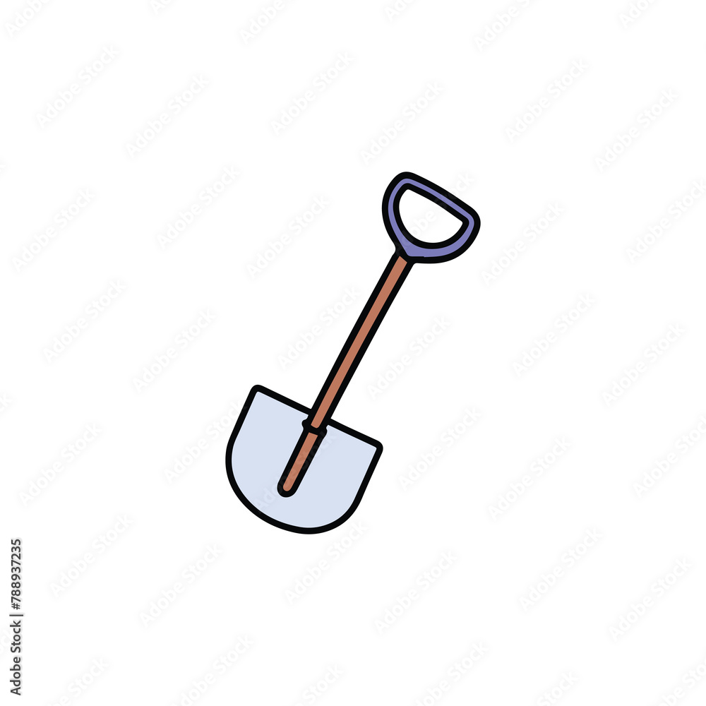 shovel line filed icon download and can  be used for business logo 