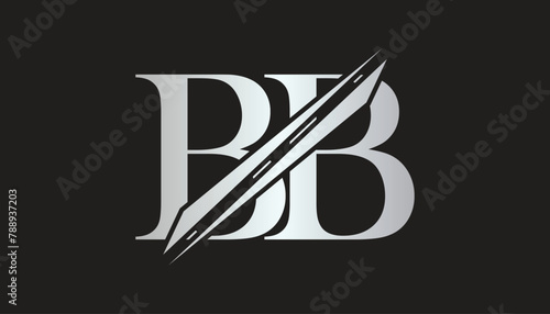 bb letter logo design template elements. bb vector letter logo design. photo