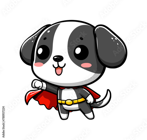cartoon character of dog super hero - colour (artwork 5)
