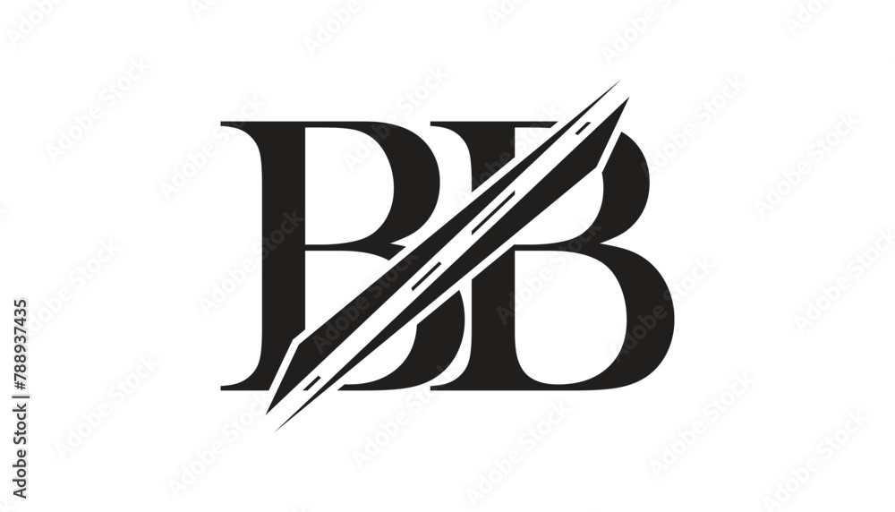 bb letter logo design template elements. bb vector letter logo design. - obrazy, fototapety, plakaty 