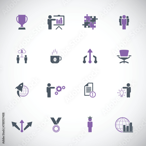 Universal business management and human resources icon set. Universal icons for web and mobile. Vector.

