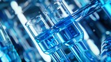 Digital blue glass test tube industrial machinery poster web page PPT background