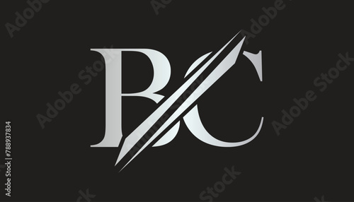bc letter logo design template elements. bc vector letter logo design.