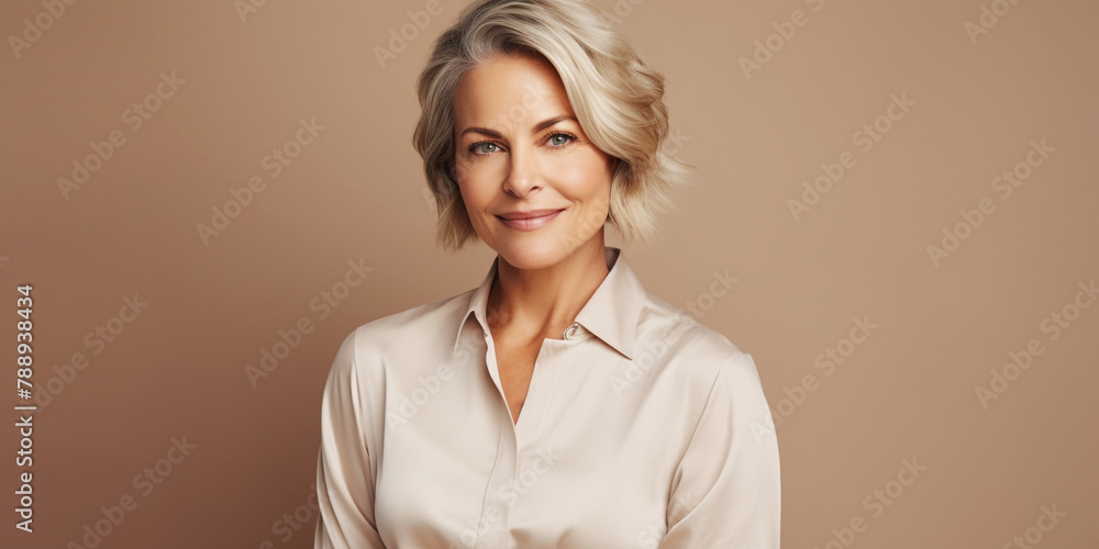 Studio shot of beautiful mature woman Studio shot of beautiful mature woman