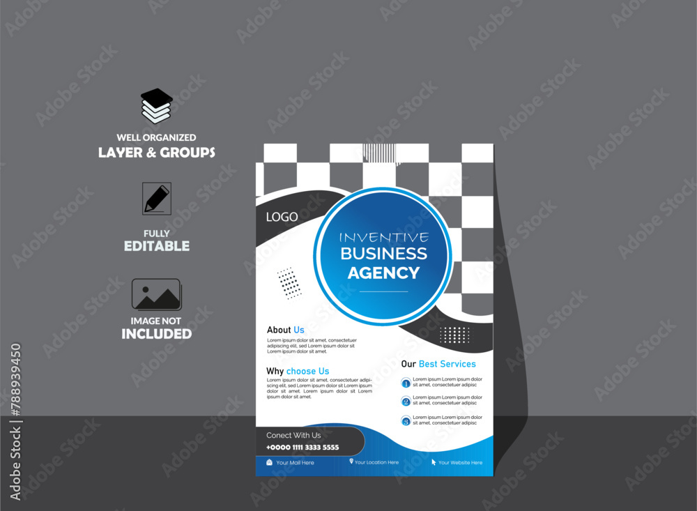 Naklejka premium Creative corporate business flyer template