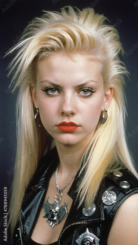 Portrait of a 1990's metalhead girl Portrait of a 1990's metalhead girl