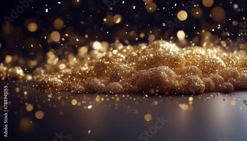 Christmas dark confetti cloud festive dust background Sparkling background generated decoration shines Golden AI illustration gold star sparkle stardust texture glistering glow splash s