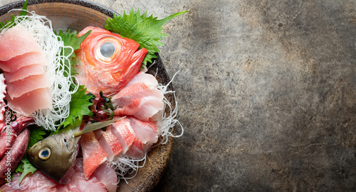 Various kinds of fresh sashimi 