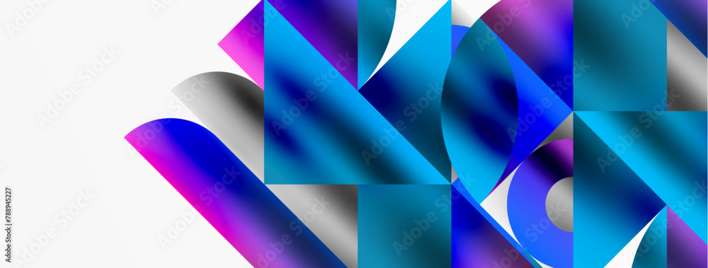 A vibrant geometric pattern featuring blue and purple triangles on a white background, creating a colorful and artistic design with shades of violet, aqua, and magenta A vibrant geometric pattern featuring blue and purple triangles on a white background, creating a colorful and artistic design with shades of violet, aqua, and magenta