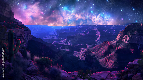 Arizona landscapes mountains under a starry night sky