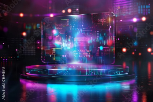 Futuristic stage with vibra...