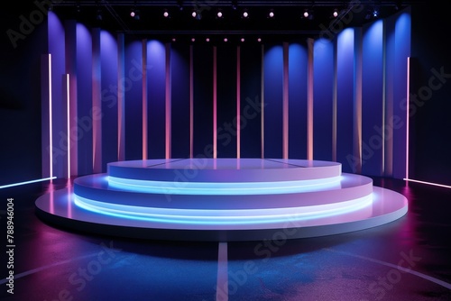 Futuristic stage design wit...
