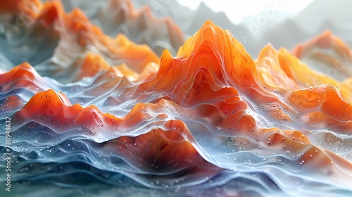 3d mountains and hills abstract art poster background 