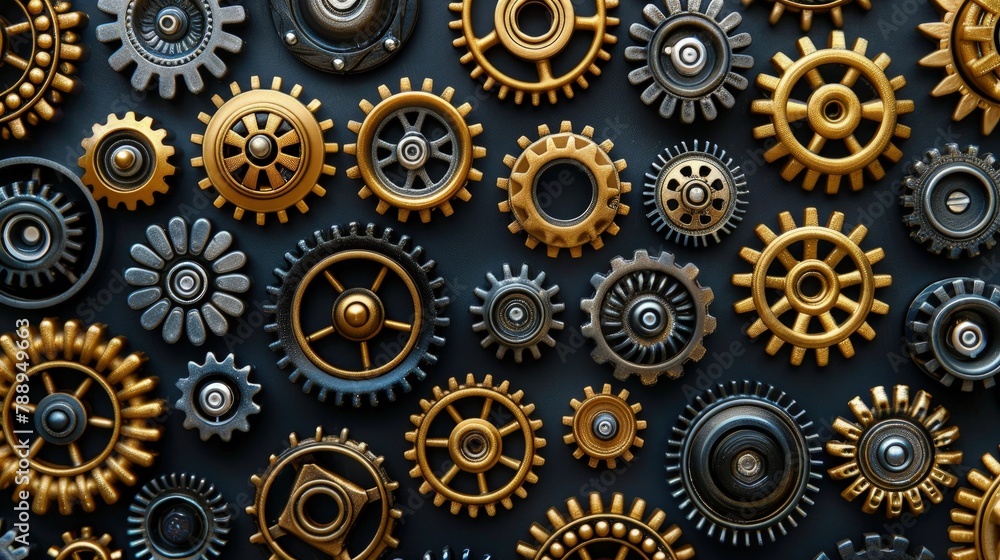 Iron gears of various sizes. Industrial Seamless Background. Iron gears of various sizes. Industrial Seamless Background.