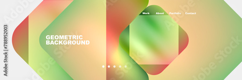 A vibrant geometric background showcasing a rainbow of colors inspired by liquid, petal, parrot, terrestrial plants, macro photography, magenta, parakeet, glass, lovebird, and grass elements