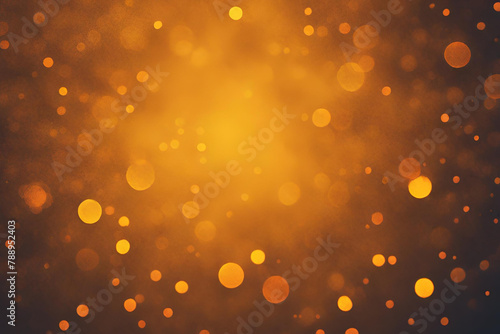 Yellow-orange bokeh   a normal simple grainy noise grungy empty space or spray texture   a rough abstract retro vibe shine bright light and glow background template color gradient