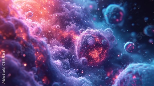 Colorful Space Filled With Bubbles