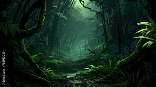 dark forest illustration