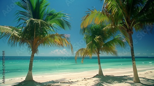 palm trees in summer on the beach