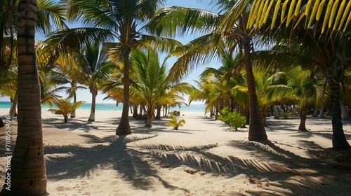 palm trees in summer on the beach 