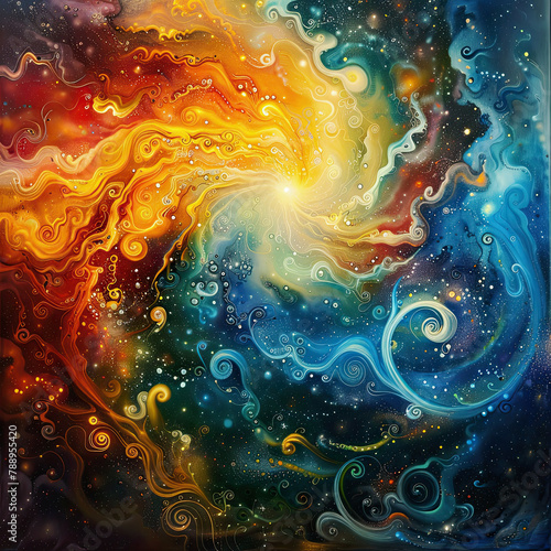 Galactic Beauty: A Whirl of Colors and Dreams