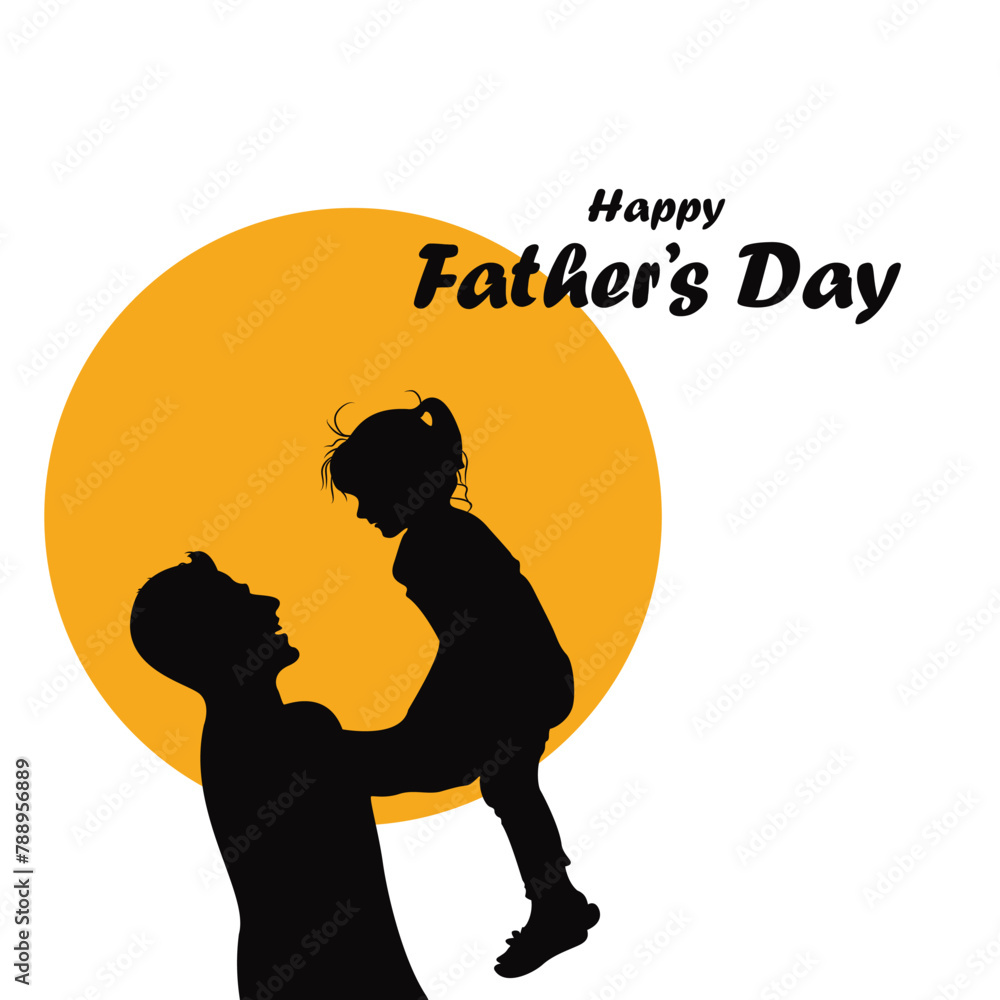 Happy father's day hand draw greeting card banner design Happy father's day hand draw greeting card banner design
