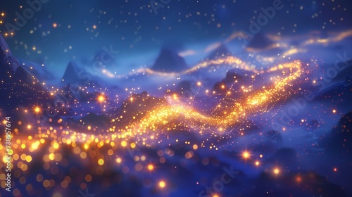 Abstract starry sky magic track illustration poster background 