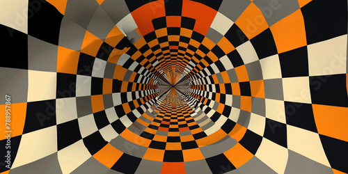 a mesmerizing optical illusion stock illustration of an abstract geometric pattern background, with clever arrangements of shapes and colors that deceive the eye