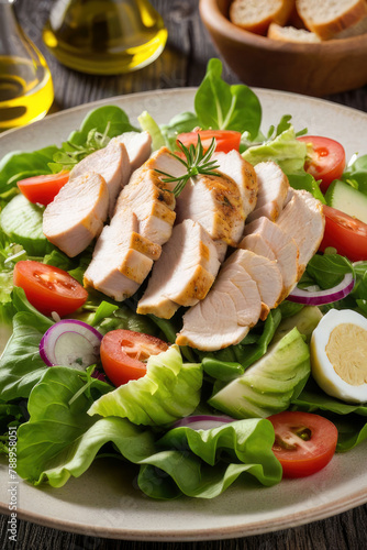 fresh chicken breast salad, generated by artificial intelligence