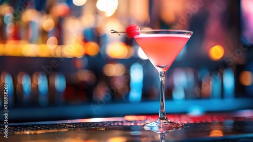 Bartender is making a drink  light falls on the glass  close-up view