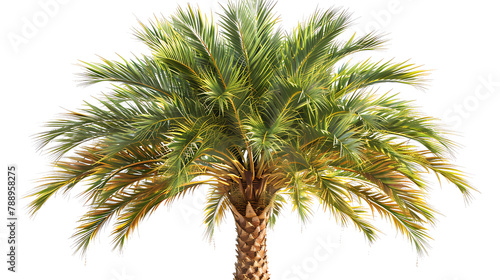 A realistic palm tree on a white background, © Muhammad