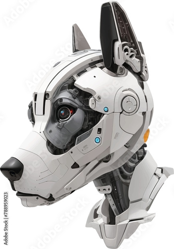 smart  ai dog robot head  machine character vector design. Illustrator Artwork