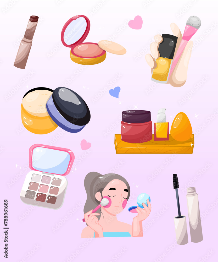 make up set vector cute make up set vector cute