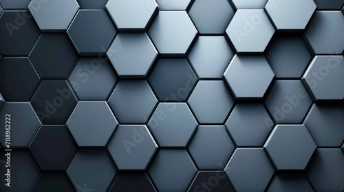 Abstract Hexagonal Background in Black