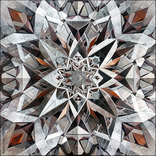 3D kaleidoscope of geometric shapes photo