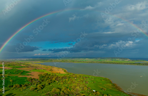 Edirne Province, Enez District nature landscape and rainbow