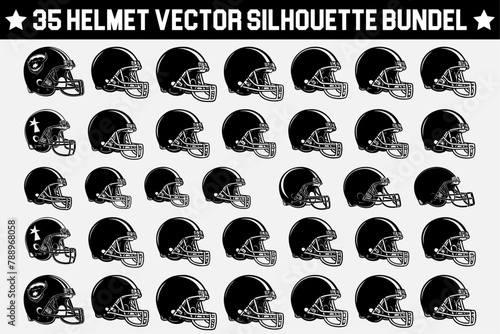  Helmet vector silhouette