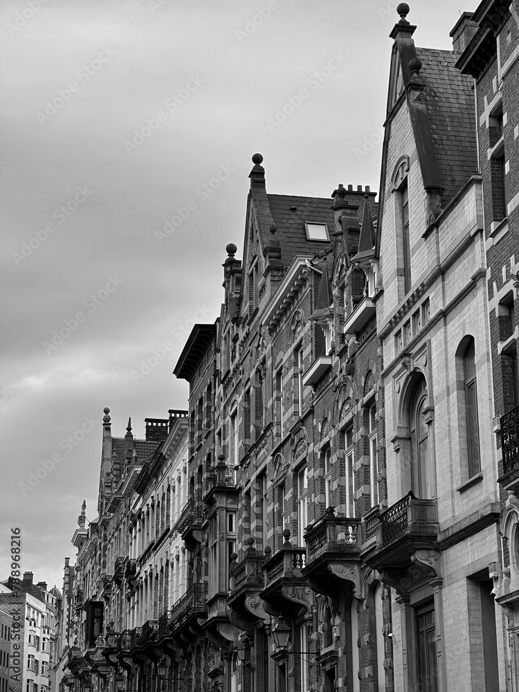 Obraz premium Historical residential house in central Brussels, Belgium