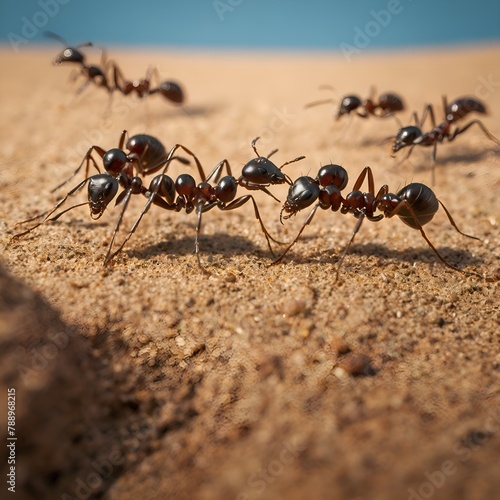 group of ants on the ground