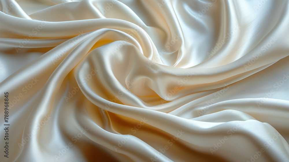 Gentle Folds Flow Through The Silky Smooth Ivory Fabric Gentle Folds Flow Through The Silky Smooth Ivory Fabric